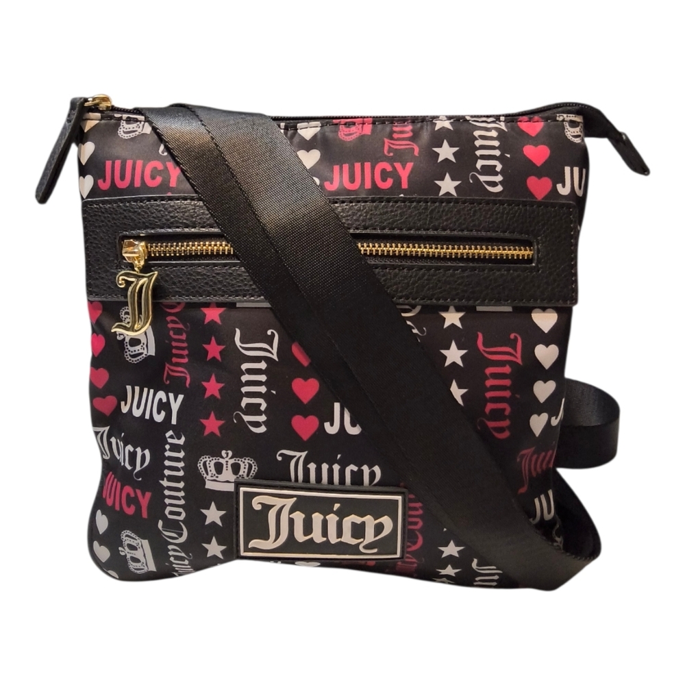 Juicy Couture Good Sport Black and Pink Crossbody Bag - Sporty Athleisure